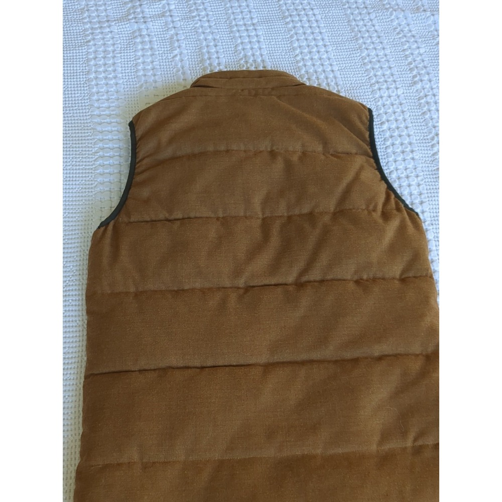 Scotch And Soda Wool Puffer Vest Full Zip Brown Sz Medium Mock Neck - Picture 6 of 11